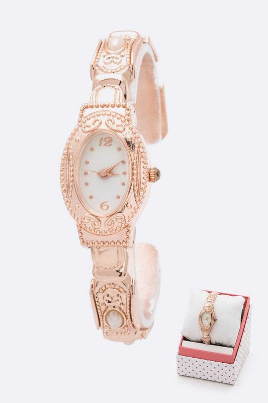 Rosegold Vintage Inspired Bangle Watch ROSEGOLD O/S by Artini Accessories | Fleurcouture