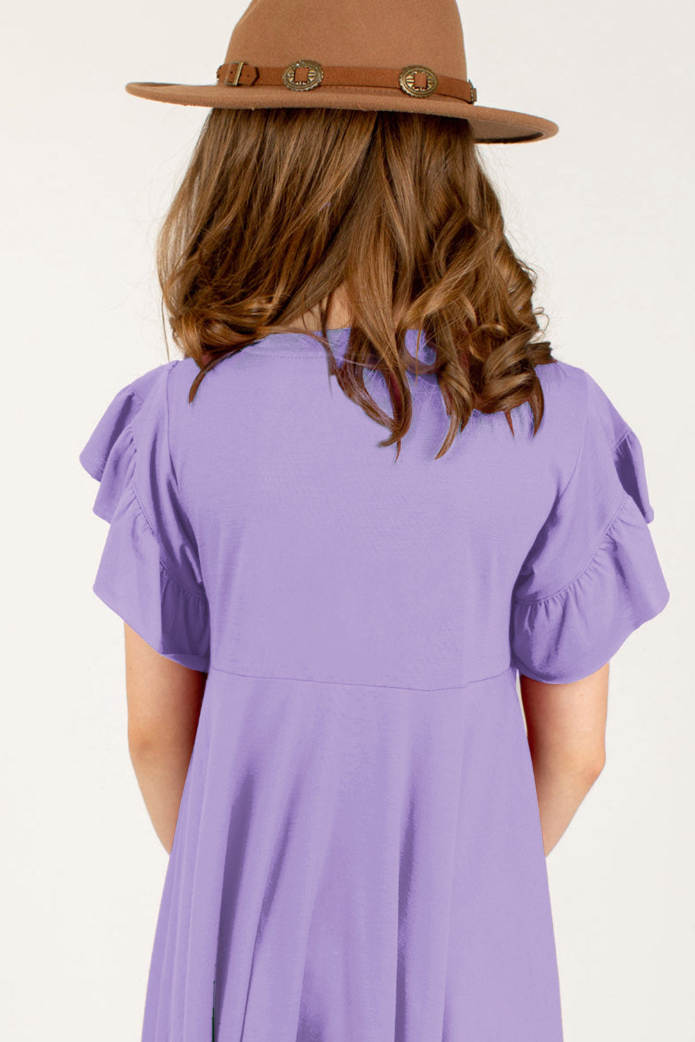 Round Neck Petal Sleeve Dress Kids by Trendsi | Fleurcouture