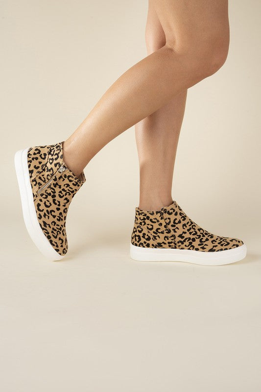 Route-S High Top Leopard Sneakers Leopard 6 by Fortune Dynamic | Fleurcouture