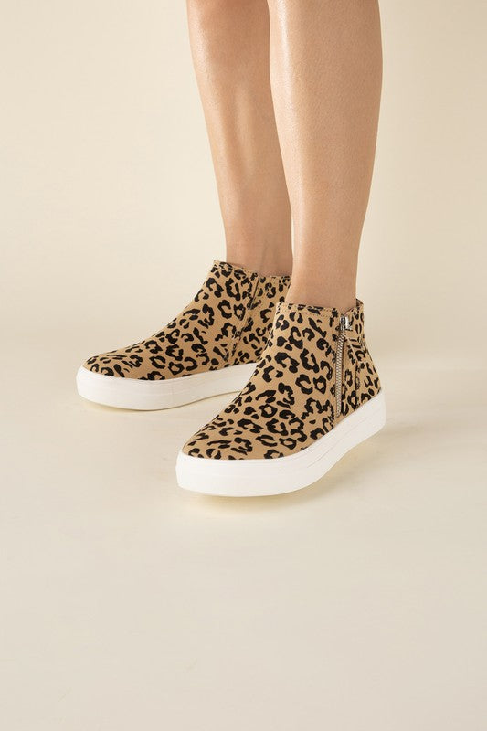 Route-S High Top Leopard Sneakers Leopard by Fortune Dynamic | Fleurcouture