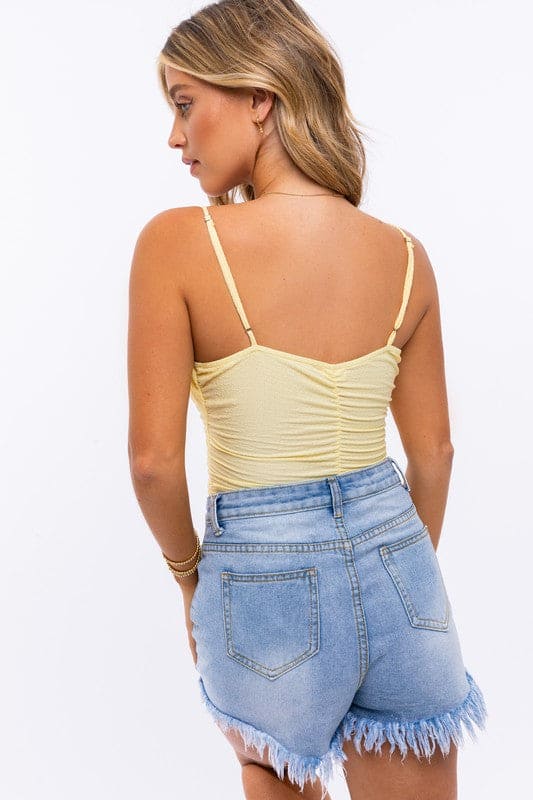 Ruched Bodysuit YELLOW by LE LIS | Fleurcouture