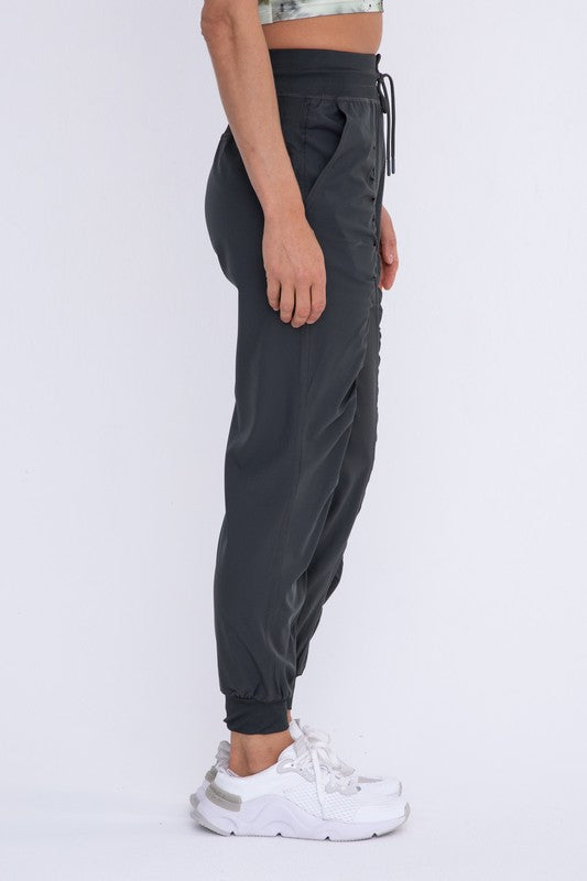 Ruched Front Active Joggers DARK OLIVE by Mono B | Fleurcouture