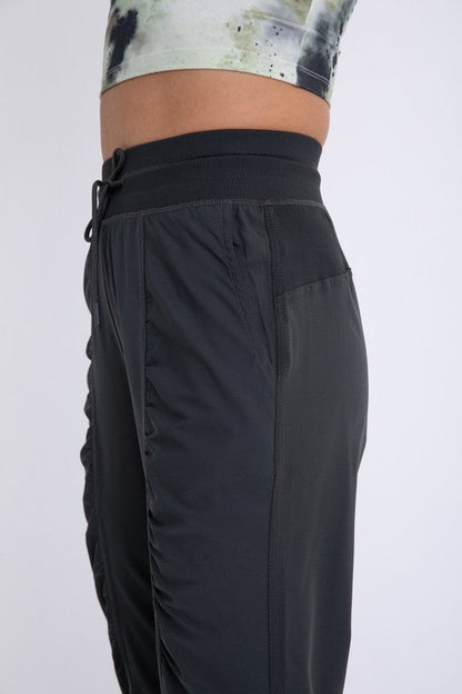 Ruched Front Active Joggers DARK OLIVE by Mono B | Fleurcouture