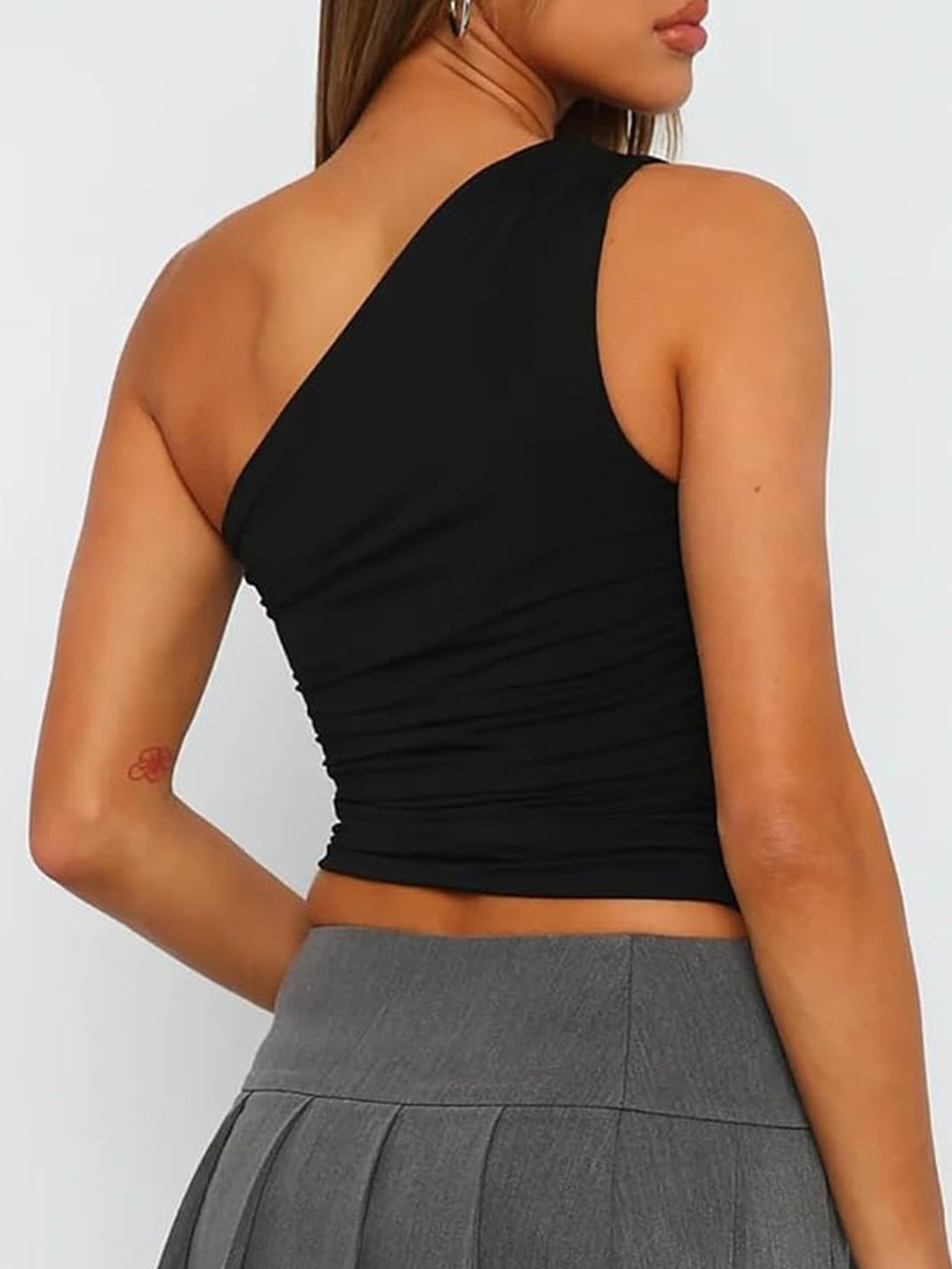 Ruched One Shoulder Tank Women&