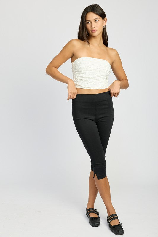 RUCHED TUBE TOP WHITE by Emory Park | Fleurcouture