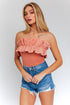 Ruffle Detail Bodysuit SALMON S by LE LIS | Fleurcouture