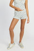 RUFFLE HEM LOW WAIST LOUNGE SHORTS BLUE WHITE S by Emory Park | Fleurcouture