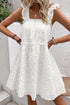 Ruffled Square Neck Wide Strap Dress White S Dresses by Trendsi | Fleurcouture