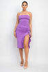 Ruffled Tube Slit Dress by Fleurcouture | Fleurcouture