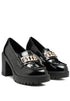 Sachs Block Heeled Chunky Loafers Black 7 by Rag Company | Fleurcouture