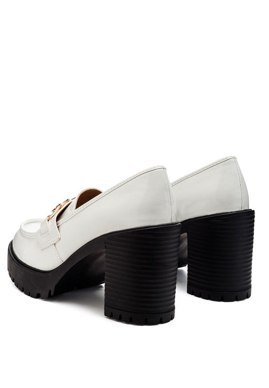 Sachs Block Heeled Chunky Loafers by Rag Company | Fleurcouture