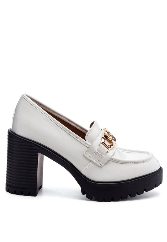 Sachs Block Heeled Chunky Loafers by Rag Company | Fleurcouture