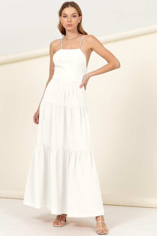 Said Yes Tiered Maxi Dress OFF WHITE S by HYFVE | Fleurcouture