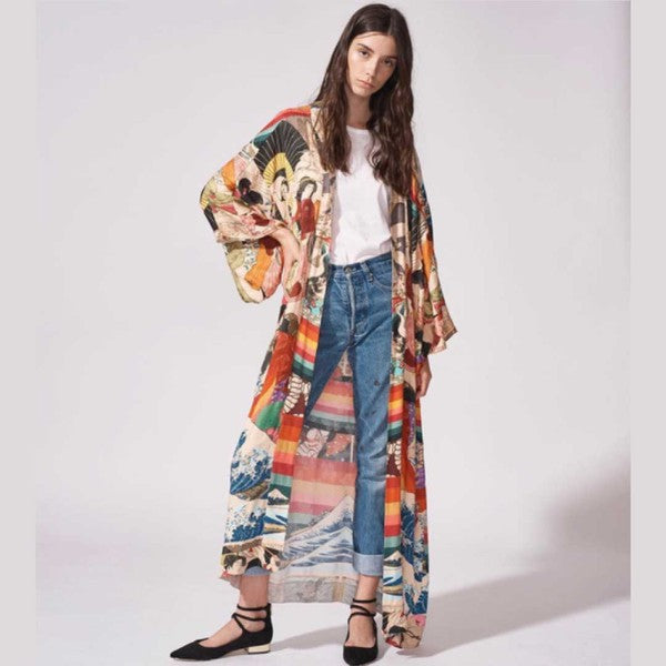 Salma Kimono Cover Up multi OS by ClaudiaG Collection | Fleurcouture