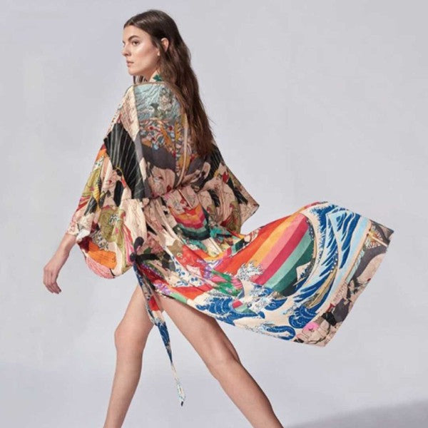 Salma Kimono Cover Up multi OS by ClaudiaG Collection | Fleurcouture