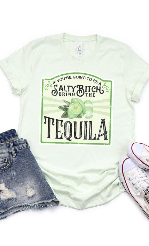 Salty Bitch Tequila Graphic Tee PLUS Citron XXL by Kissed Apparel | Fleurcouture