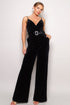 Samba Rhinestone Belt Velvet Jumpsuit Jumpsuits by Fleurcouture | Fleurcouture