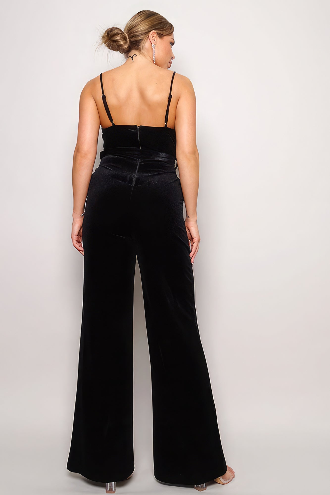Samba Rhinestone Belt Velvet Jumpsuit Jumpsuits by Fleurcouture | Fleurcouture