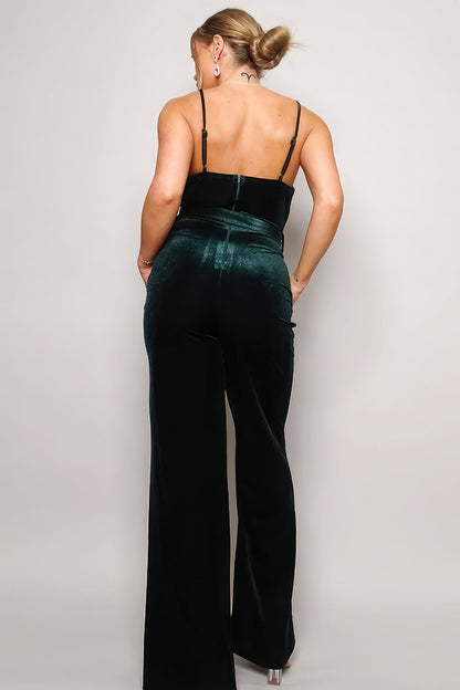Samba Rhinestone Belt Velvet Jumpsuit Jumpsuits by Fleurcouture | Fleurcouture
