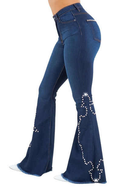 Santa Fe Bell Bottom Jean by GJG Denim | Fleurcouture