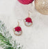 Santa Is Coming To Town Glitter Santa Clause Earrings White One Size Earrings by Grace & Emma | Fleurcouture