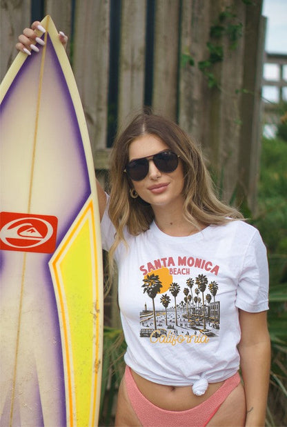 Santa Monica Beach California Graphic Tee by Ocean and 7th | Fleurcouture