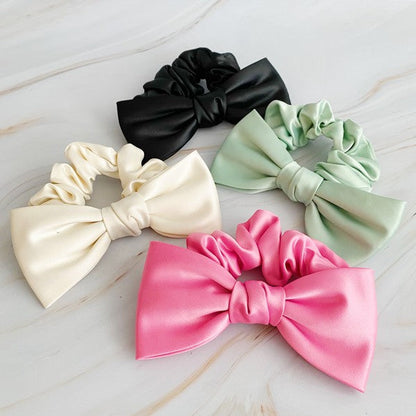 Satin Bow Tie Hair Scrunch OS by Ellison and Young | Fleurcouture