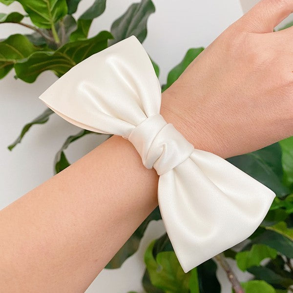 Satin Bow Tie Hair Scrunch OS by Ellison and Young | Fleurcouture