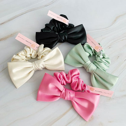 Satin Bow Tie Hair Scrunch OS by Ellison and Young | Fleurcouture