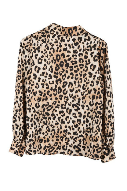 Satin leopard blouse Leopard by Lilou | Fleurcouture