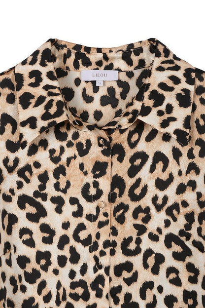 Satin leopard blouse Leopard by Lilou | Fleurcouture