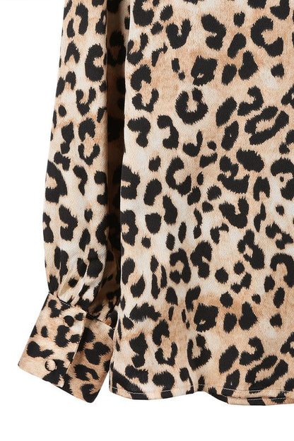 Satin leopard blouse Leopard by Lilou | Fleurcouture