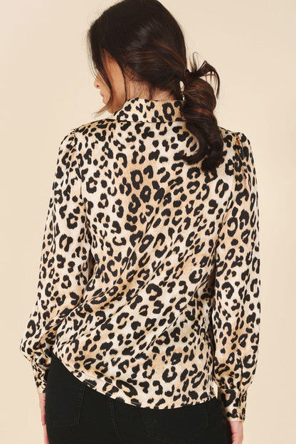 Satin leopard blouse Leopard by Lilou | Fleurcouture