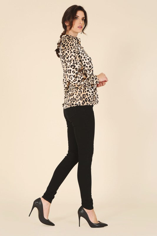 Satin leopard blouse Leopard by Lilou | Fleurcouture