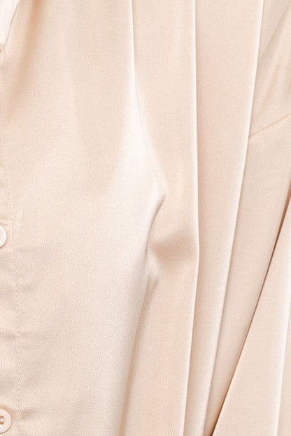 Satin Oversized Shirt champagne by LE LIS | Fleurcouture