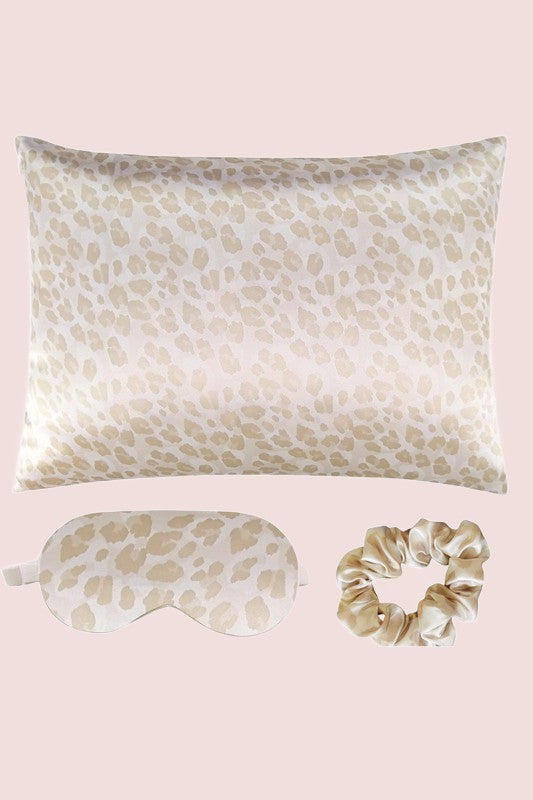 Satin Pillowcase Sleep Mask Scrunchie Gift Set 1 by Dani &amp; Em | Fleurcouture