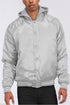 SATIN VARSITY BOMBER JACKET GREY S Men&