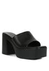 Scandal Slip On Block Heel Sandals Black 9 by Rag Company | Fleurcouture