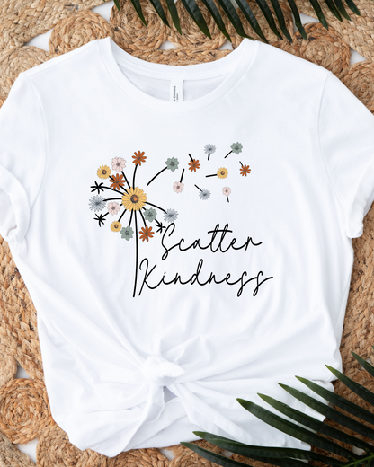 SCATTER KINDNESS POSITIVES VIBES TEE(BELLA CANVAS) by LL | Fleurcouture