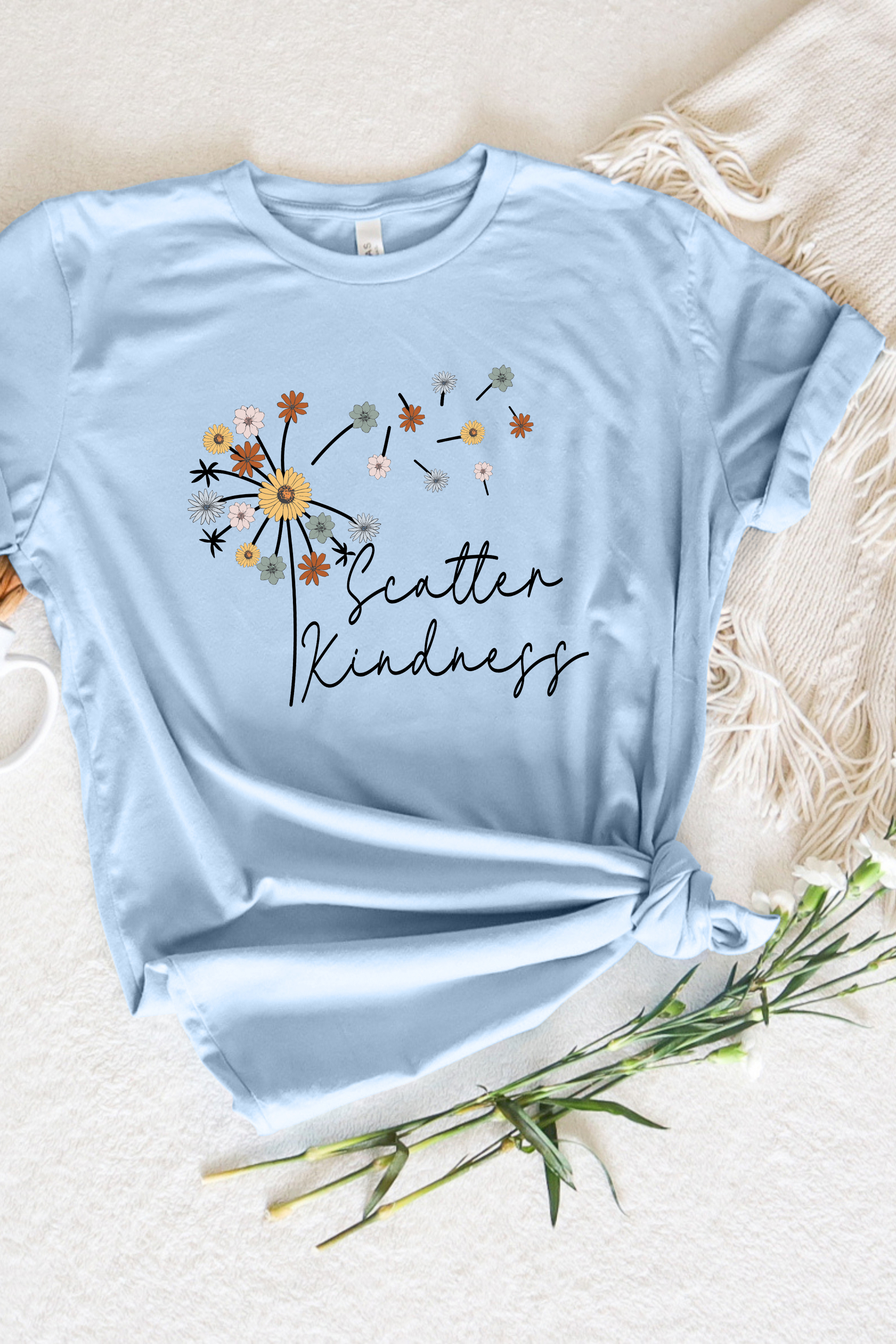 SCATTER KINDNESS POSITIVES VIBES TEE(BELLA CANVAS) by LL | Fleurcouture