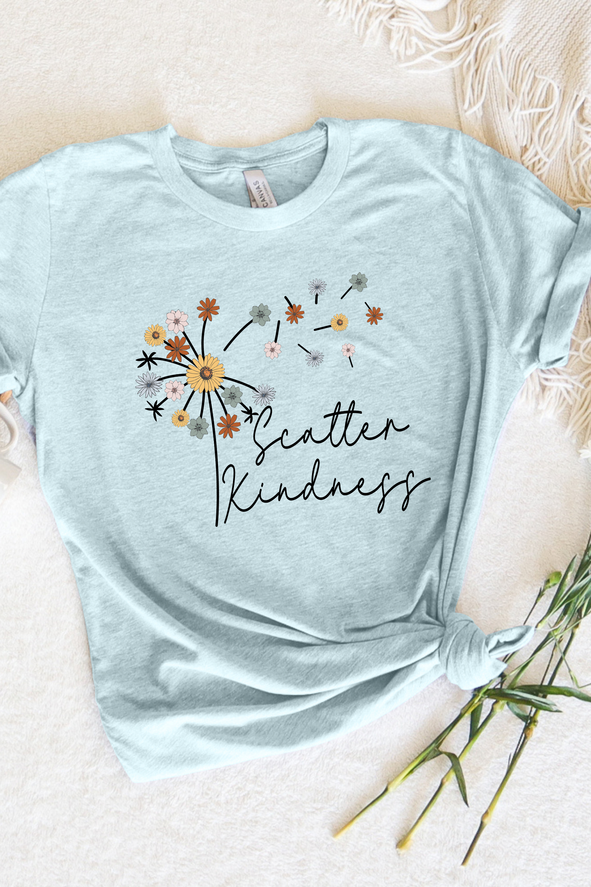 SCATTER KINDNESS POSITIVES VIBES TEE(BELLA CANVAS) by LL | Fleurcouture