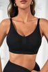 Scoop Neck Cropped Active Bra Black S by Trendsi | Fleurcouture