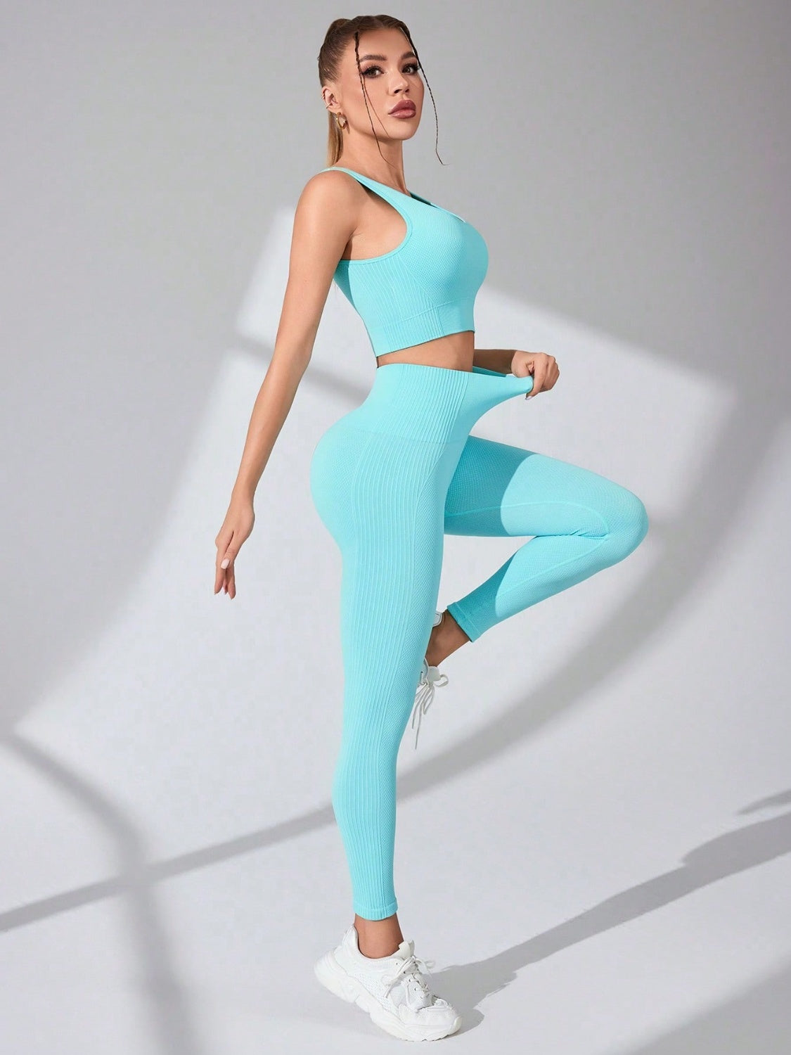 Scoop Neck Wide Strap Top and Pants Active Set Active Sets by Trendsi | Fleurcouture