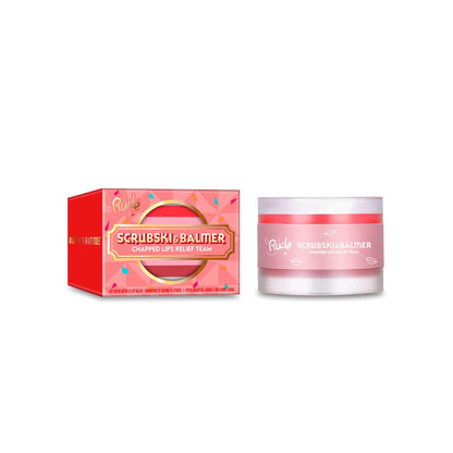 Scrubski &amp; Balmer Lip Exfoliator and Lip Balm Juicy Peach Lip Balms &amp; Treatments by Rude Cosmetics | Fleurcouture