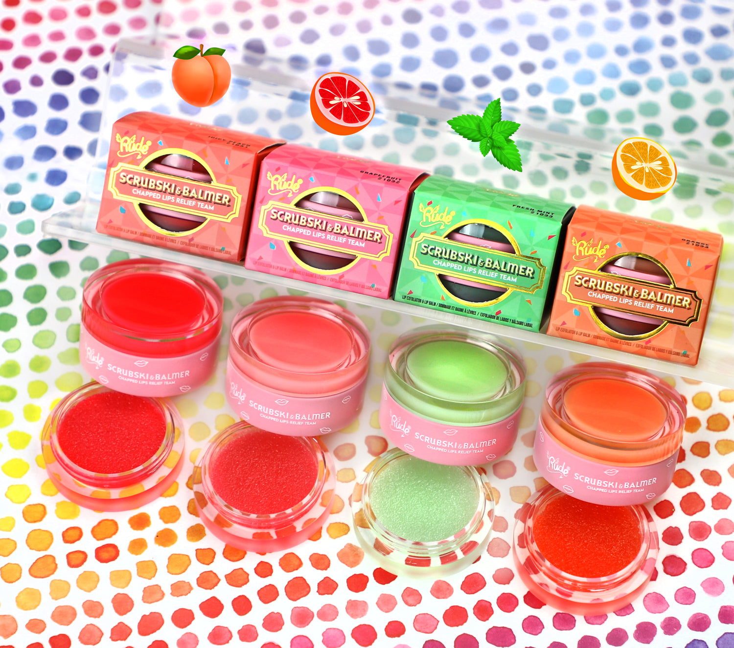 Scrubski & Balmer Lip Exfoliator and Lip Balm Lip Balms & Treatments by Rude Cosmetics | Fleurcouture