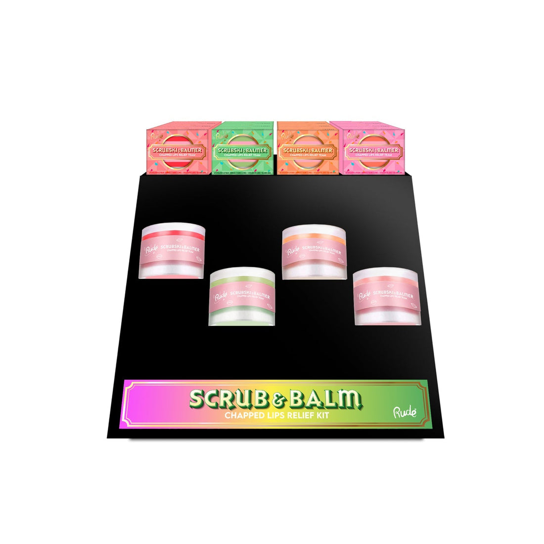 Scrubski & Balmer Lip Exfoliator Display Set, 32pcs Wholesale Set by Rude Cosmetics | Fleurcouture