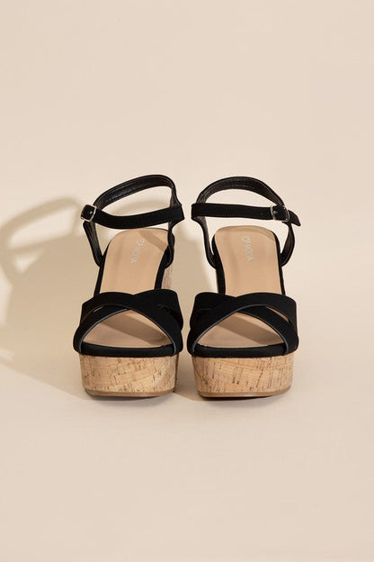 SEDONA-1 Wedge Heel Sandals BLACK by Top Guy Footwear | Fleurcouture