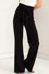 Seeking Sultry High-Waisted Tie Front Flared Pants BLACK S by HYFVE | Fleurcouture