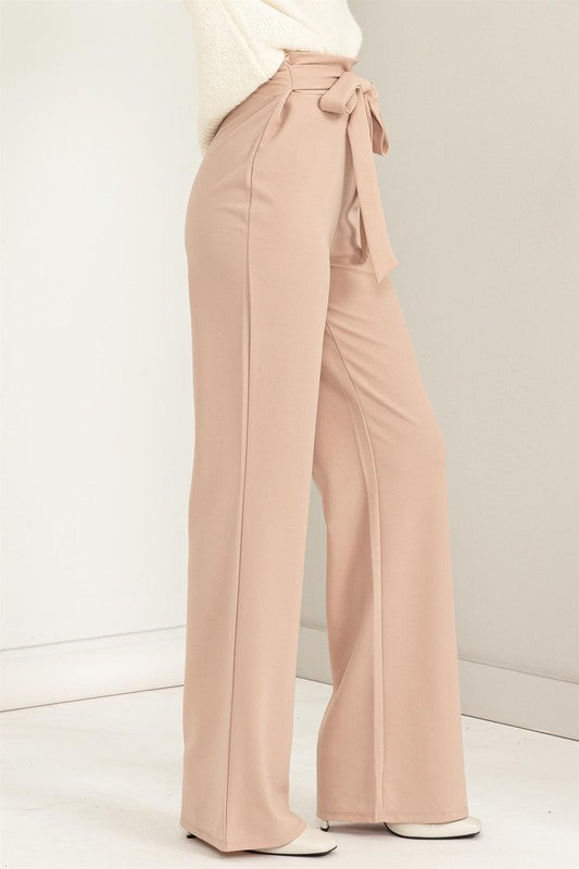 Seeking Sultry High-Waisted Tie Front Flared Pants by HYFVE | Fleurcouture