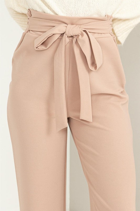 Seeking Sultry High-Waisted Tie Front Flared Pants by HYFVE | Fleurcouture